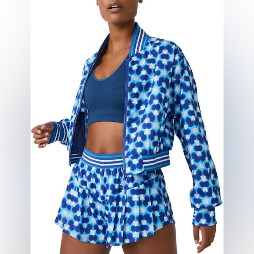 Free People Movement Top Seed Printed Tennis Jacket